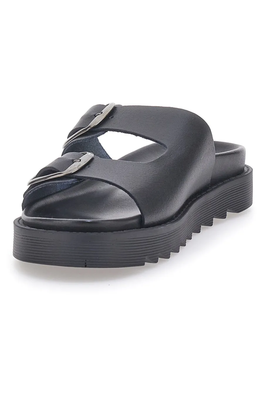 PITTARELLO FOCUS Ciabatte nere con doppia fibbia Pittarello Capsule 27154 Discount
