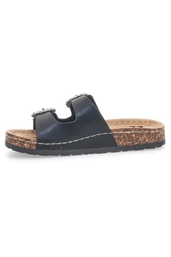 ME u0026 ME Ciabatte nere con doppia fibbia gioiello Me & Me H3Y861141 Discount