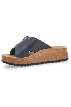 INBLU Ciabatte Nere Con Fasce Incrociate e Platform 42 PK New