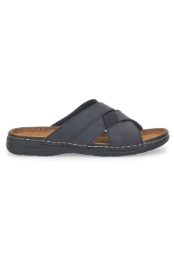 Uomo JERPOINT Ciabatte Nere Con Fasce incrociate 601PS