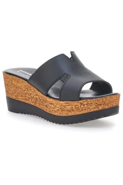 PITTARELLO Ciabatte Nere Con Fascia in Pelle e Platform Alto 342070428 Best