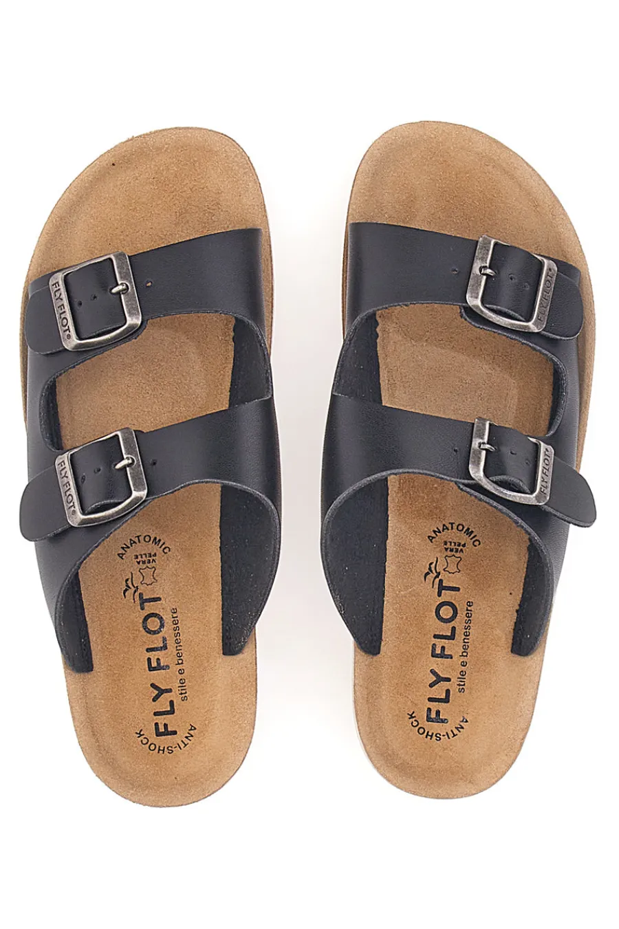 FLY FLOT Ciabatte Nere Con Fibbie 42642 Clearance