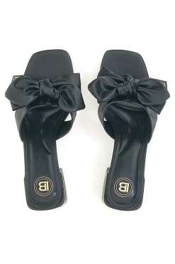 LAURA BIAGIOTTI Ciabatte Nere Con Fiocco 851025 Discount