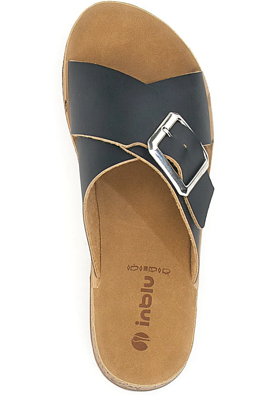 INBLU Ciabatte Nere con Platform e Fibbia PK Hot