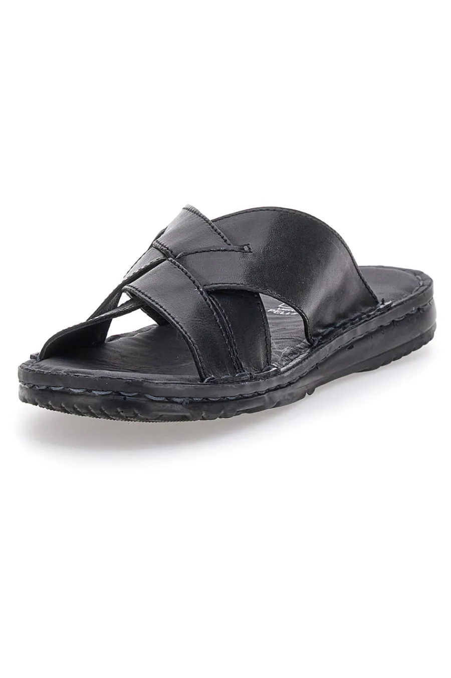 Uomo CLAREMORRIS Ciabatte Nere Con Sottopiede in Pelle 1106