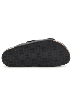 BIOMODEX Ciabatte nere doppia fibbia sottopiede in vera pelle 31801Q NERO