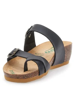 BIO UP Ciabatte Nere Infradito Made In Italy Con Cinturini 22710 NERO Discount
