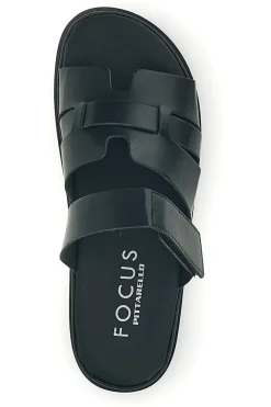 PITTARELLO FOCUS Ciabatte nere in vera pelle con strappo in velcro 1456531