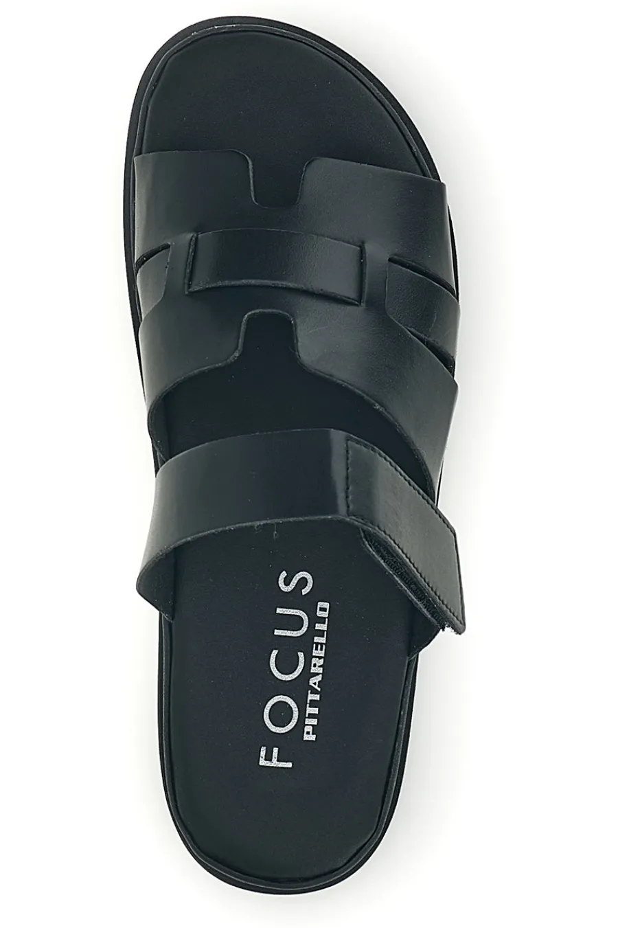 PITTARELLO FOCUS Ciabatte nere in vera pelle con strappo in velcro 1456531