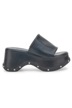 PITTARELLO Ciabatte Platform Nere in Pelle 5765 Hot