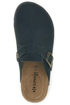 Uomo SUPERGA Ciabatte Sabot nere con fibbia regolabile S11U700