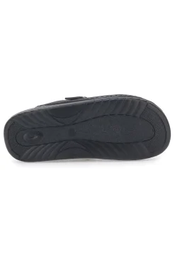 Uomo JASONSTONE Ciabatte Sabot nere con fibbia decorativa B001