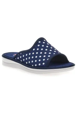LINEA COMODA Ciabatte Taupe e a Pois Bianchi Made in Italy 5179 BLUE Discount