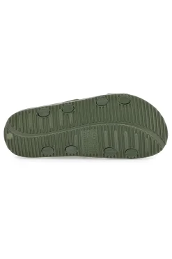 Uomo 2T2L Ciabatte Verde Militare Con Doppia Fascia 72593