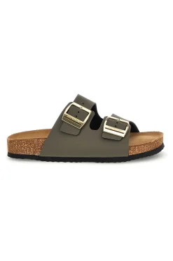 SUPERGA Ciabatte verdi con doppia fascia regolabile Made in Italy in vera pelle S31T823 VERDE Hot