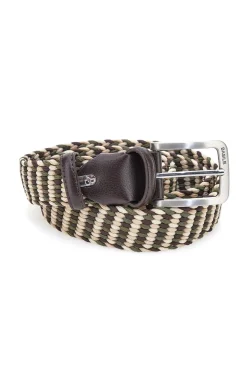 BASILE Cintura intrecciata verde e beige elastica taglia unica BA1346/ELASTICO