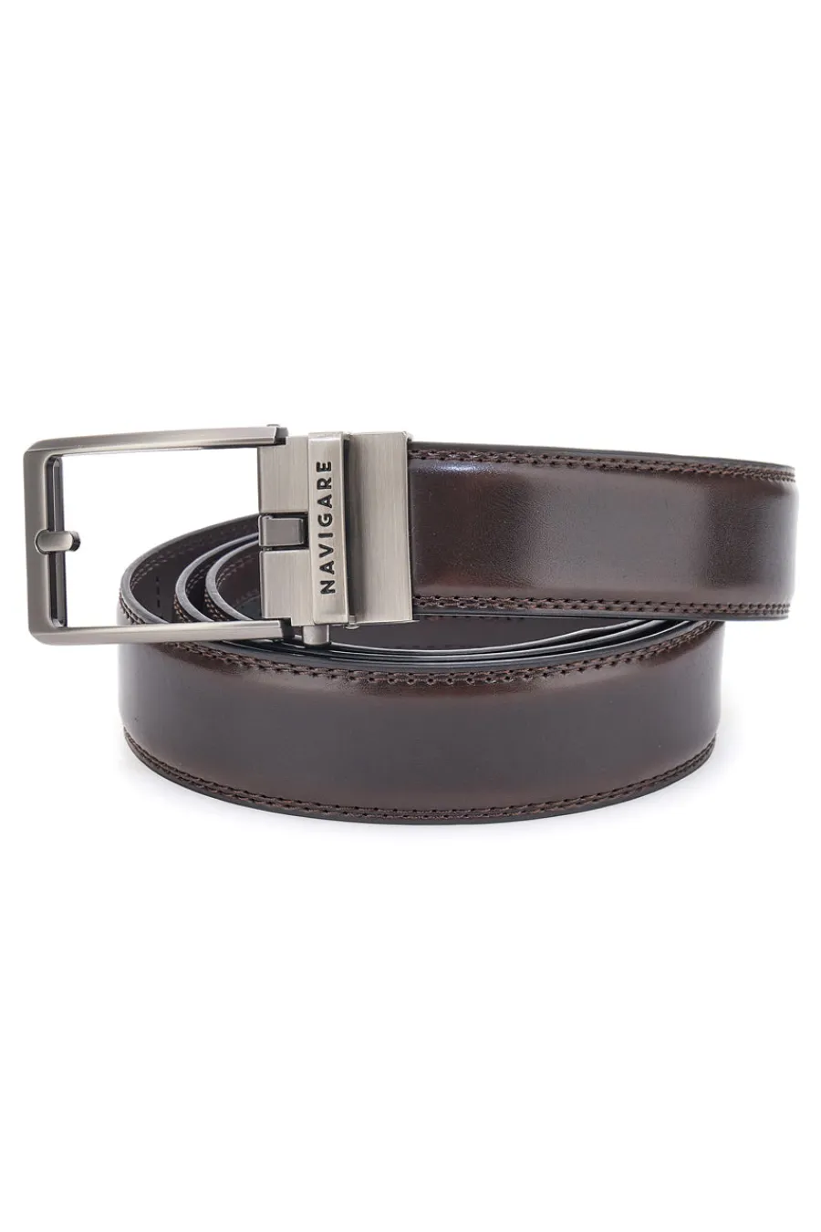 COTTON BELT Cintura marrone in pelle con fibbia in metallo Navigare A3876-35
