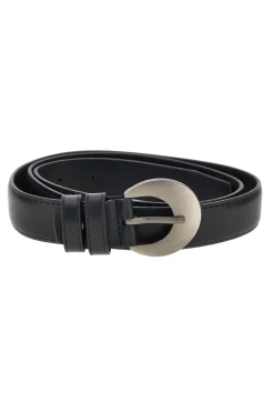 FIRST LADY Cintura nero con fibbia tonda WIS 0149 F