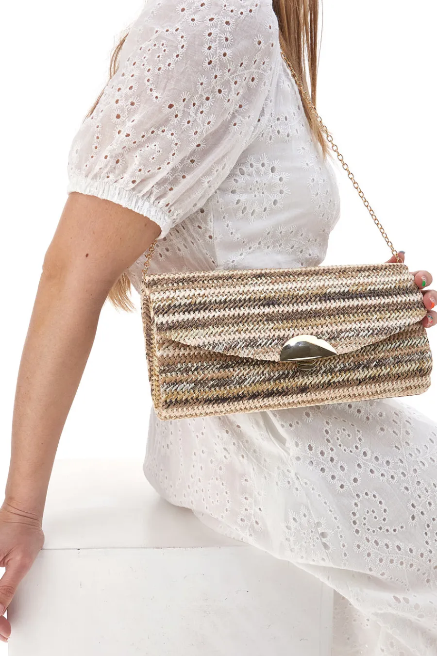 Donna COVERI Clutch Elegante in Rafia Collection 0189