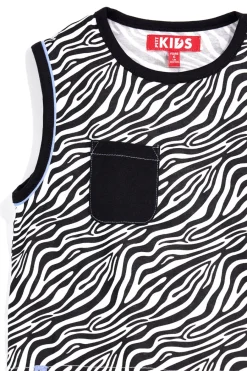 PITT KIDS Completo nero e bianco fantasia zebrata PT-G-SE-901