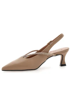 FRANCESCA GRITTI Décolleté beige a punta con cinturino gioiello 150 BEIGE/PLATINO Hot