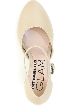 PITTARELLO GLAM Décolleté con Cinturino alla Caviglia Made in Italy 2561 BEIGE New