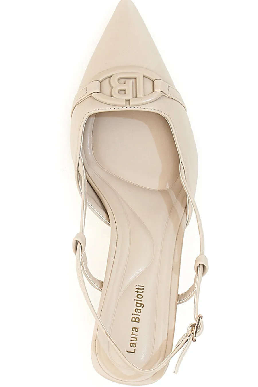LAURA BIAGIOTTI Décolleté Beige Con Cinturino Slingback 8971 Online