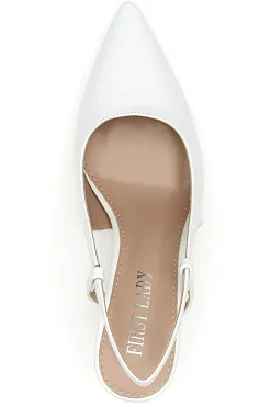 FIRST LADY Décolleté bianche slingback con tacco P653 BIANCO Hot