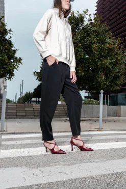 FRANCESCA GRITTI Décolleté bordeaux verniciate con cinturini incrociati e tacco a rocchetto A78 BORDO' Online
