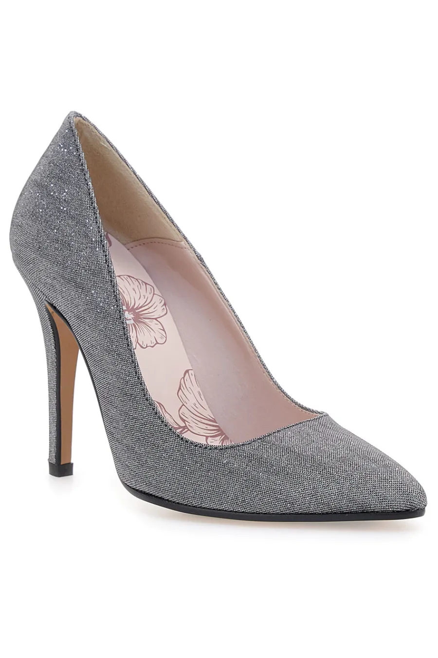 PITTARELLO ROMANTIC Décolleté grigio scuro glitter con tacco alto 5423 Discount