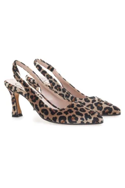 PITTARELLO GLAM Décolleté ate Slingback con Tacco Medio 21 LEOPARD Outlet