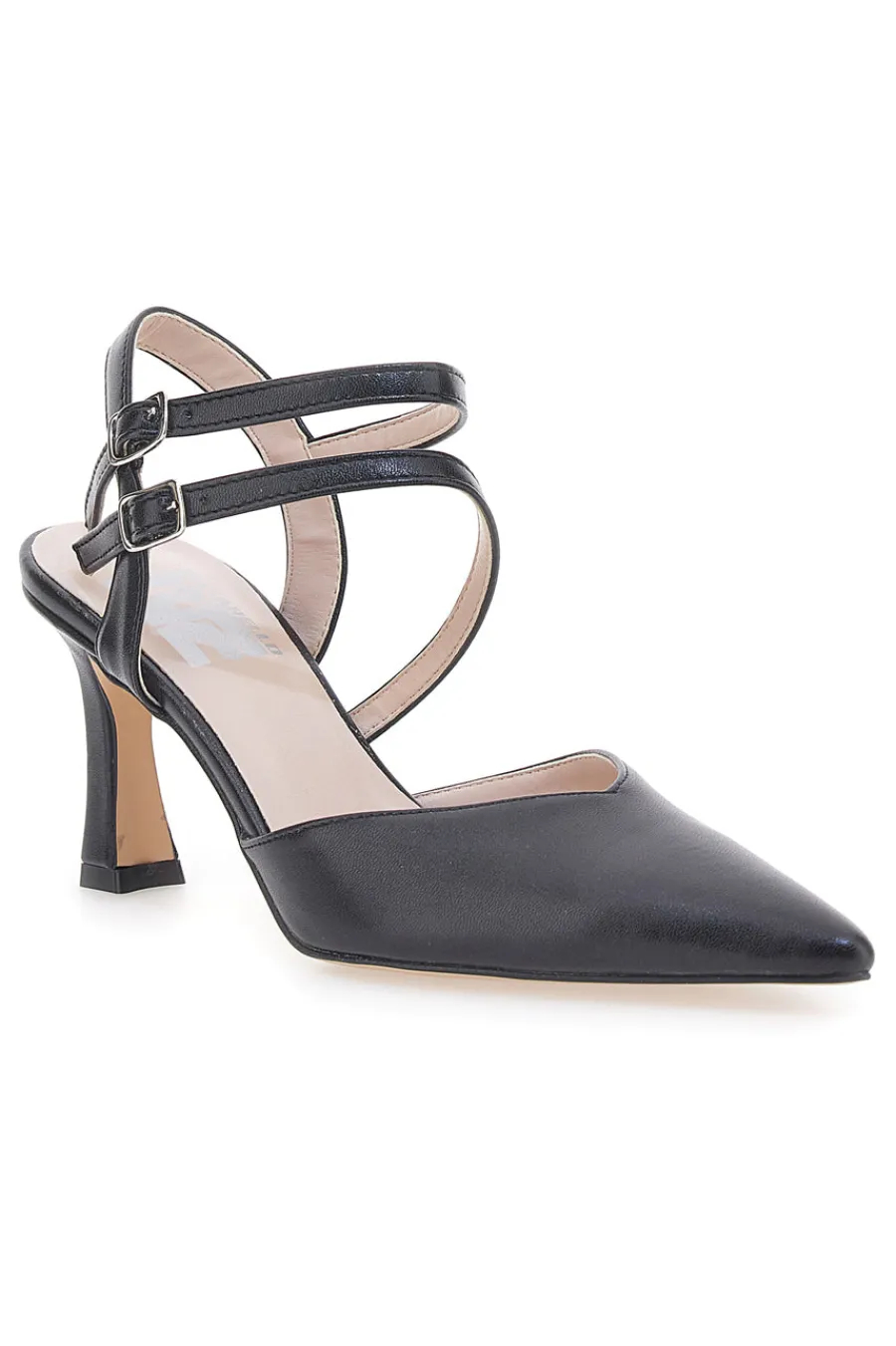 PITTARELLO LOVE Décolleté Nere con Cinturini e Tacco a Rocchetto 251 Discount