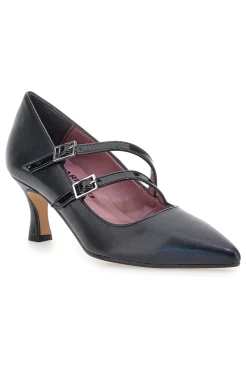 PITTARELLO GLAM Décolleté nere con doppi cinturini lucidi 642 Outlet