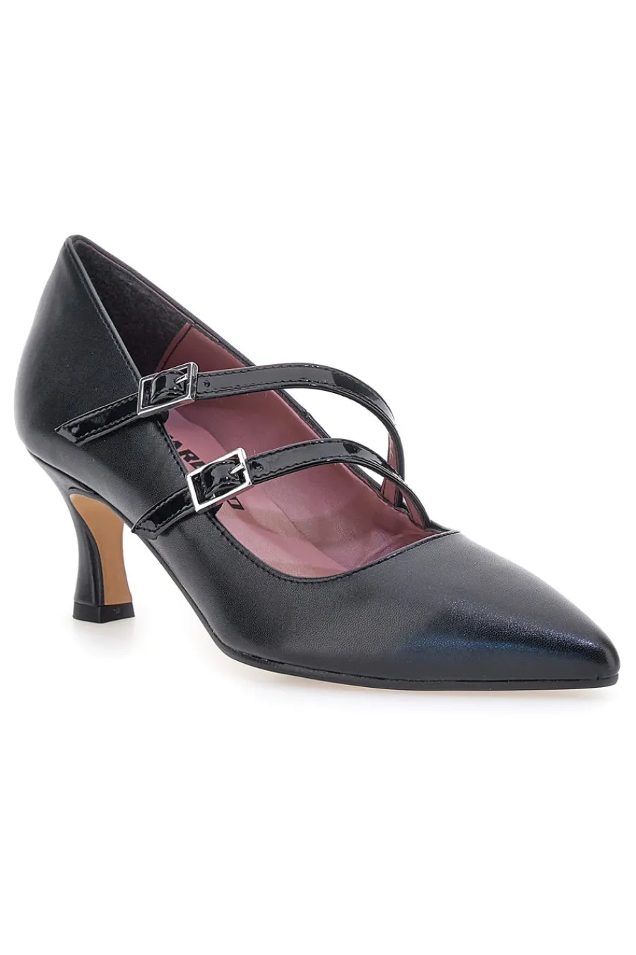PITTARELLO GLAM Décolleté nere con doppi cinturini lucidi 642 Outlet