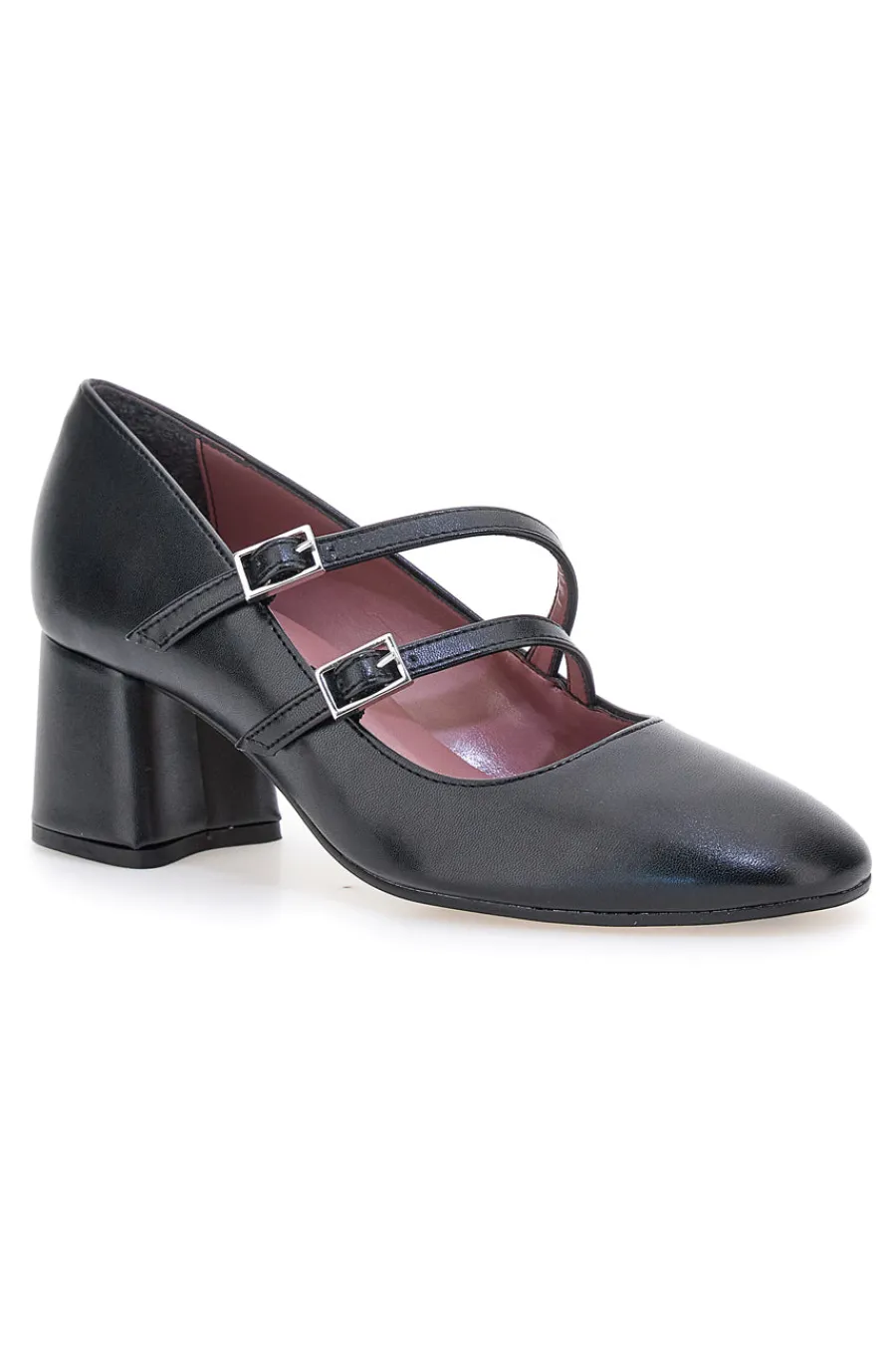 PITTARELLO GLAM Décolleté nere con doppio cinturino e tacco largo 6716 Online
