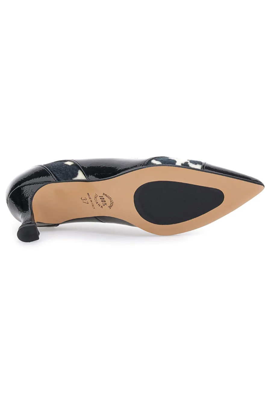 PITTARELLO GLAM Décolleté nere con inserti animalier effetto cavallino e vernice 649 Best