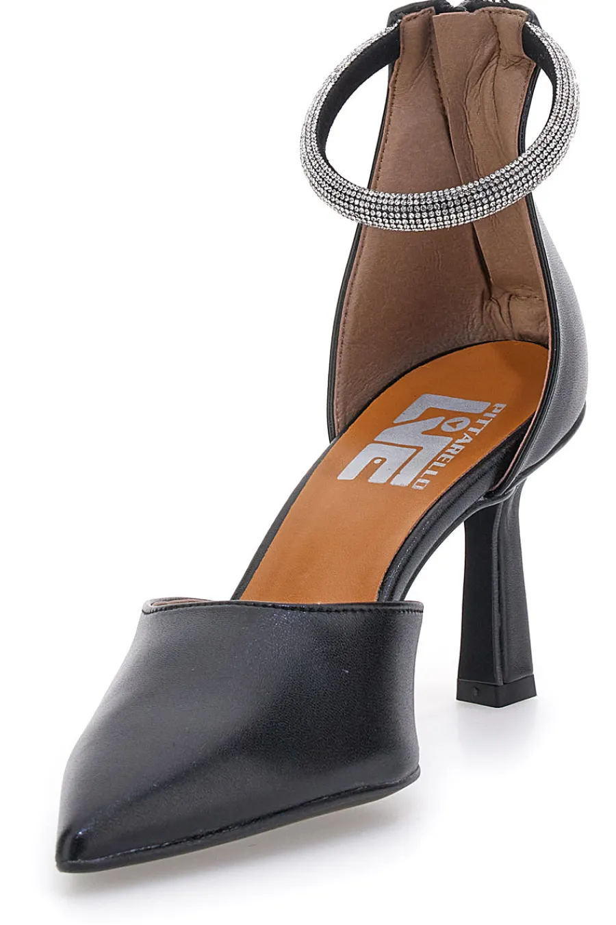 PITTARELLO LOVE Décolleté nere con tacco a spillo e cinturino gioiello 63512 NERO New