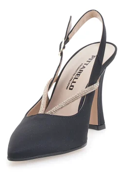 PITTARELLO Décolleté Nere Slingback con Strass 100