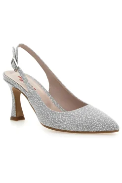 PITTARELLO ROMANTIC Décolleté Slingback con Tacco a Punta 51 ARGENTO Clearance