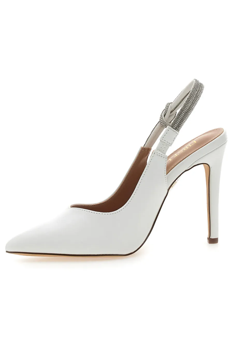 FIRST LADY Décolleté Slingback Bianche con Tacco Alto P528 BIANCO Discount