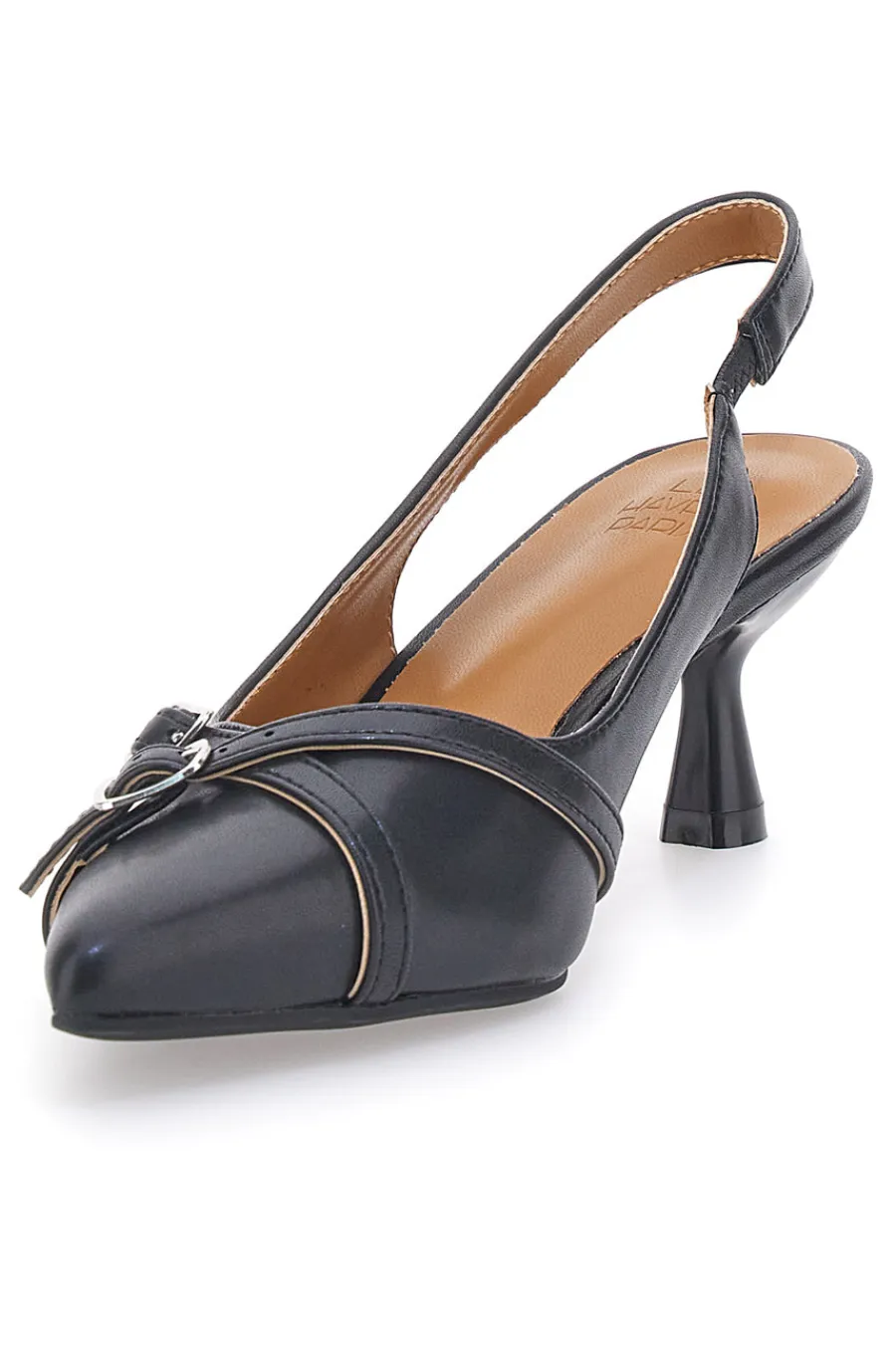 LE HAVRE PARIS Décolleté Slingback Nere a Punta con Cinturini Decorativi CMJ25315 Online