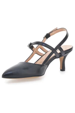 PITTARELLO COUTURE Décolleté Slingback Nere a Punta con Cinturini 1175 Clearance