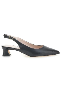PITTARELLO GLAM Décolleté Slingback Nere a Punta con Tacco Basso 14 New