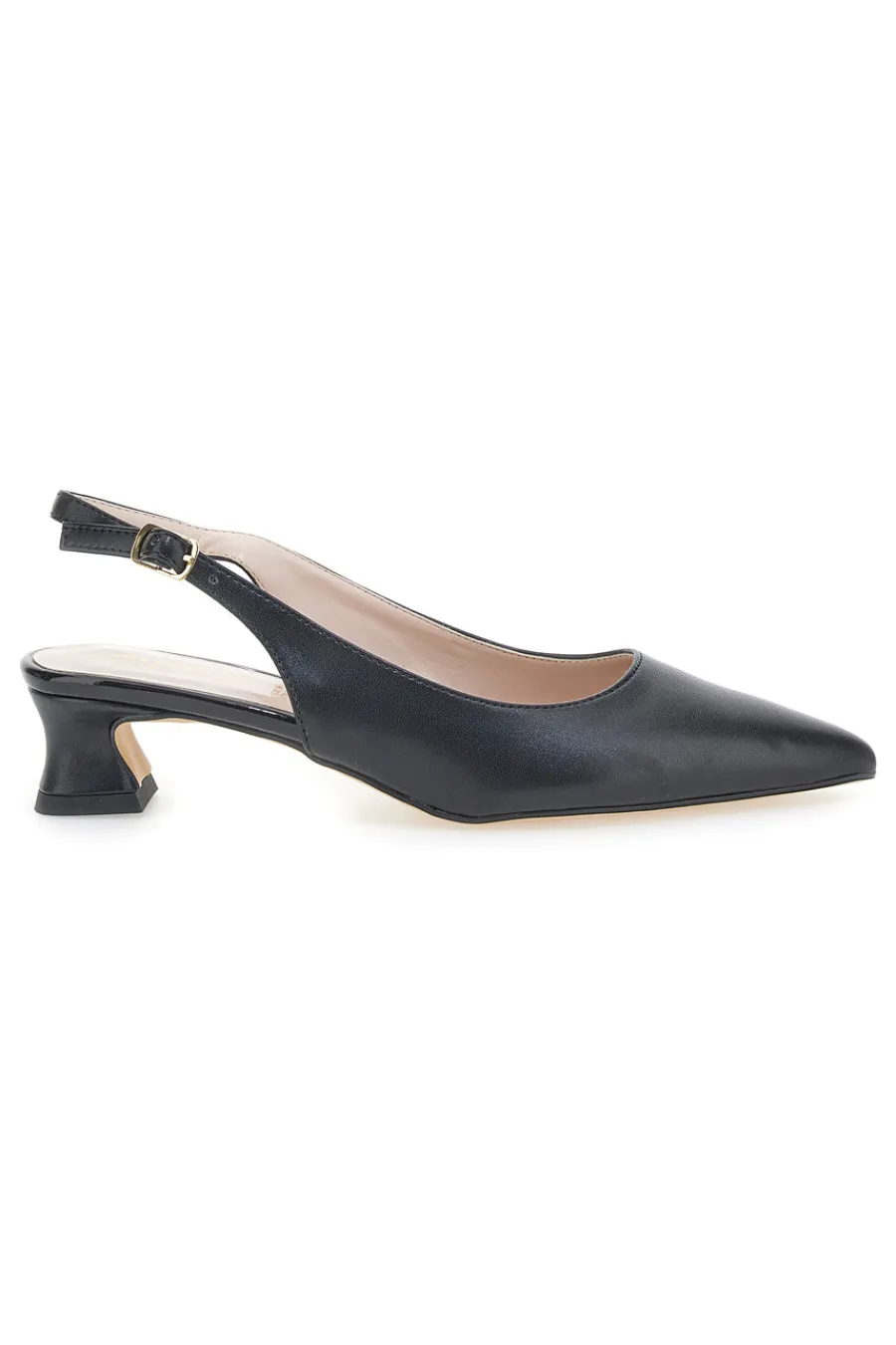 PITTARELLO GLAM Décolleté Slingback Nere a Punta con Tacco Basso 14 New