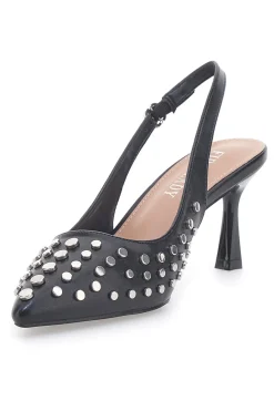 FIRST LADY Décolleté Sling-back Nere Con Borchie P591 Clearance