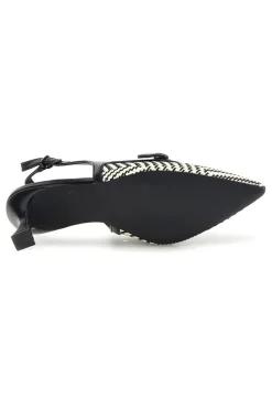 FIRST LADY Décolleté Slingback nere con cinturino e tacco medio P666 Best