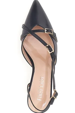 FIRST LADY Décolleté Slingback Nere con Cinturini 9532 Outlet
