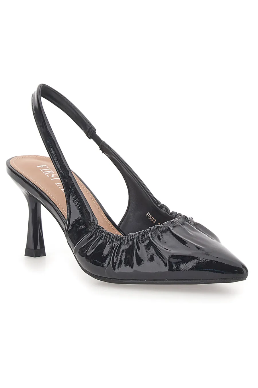 FIRST LADY Décolleté Sling-back Nere Con Tacco P593 NERO New