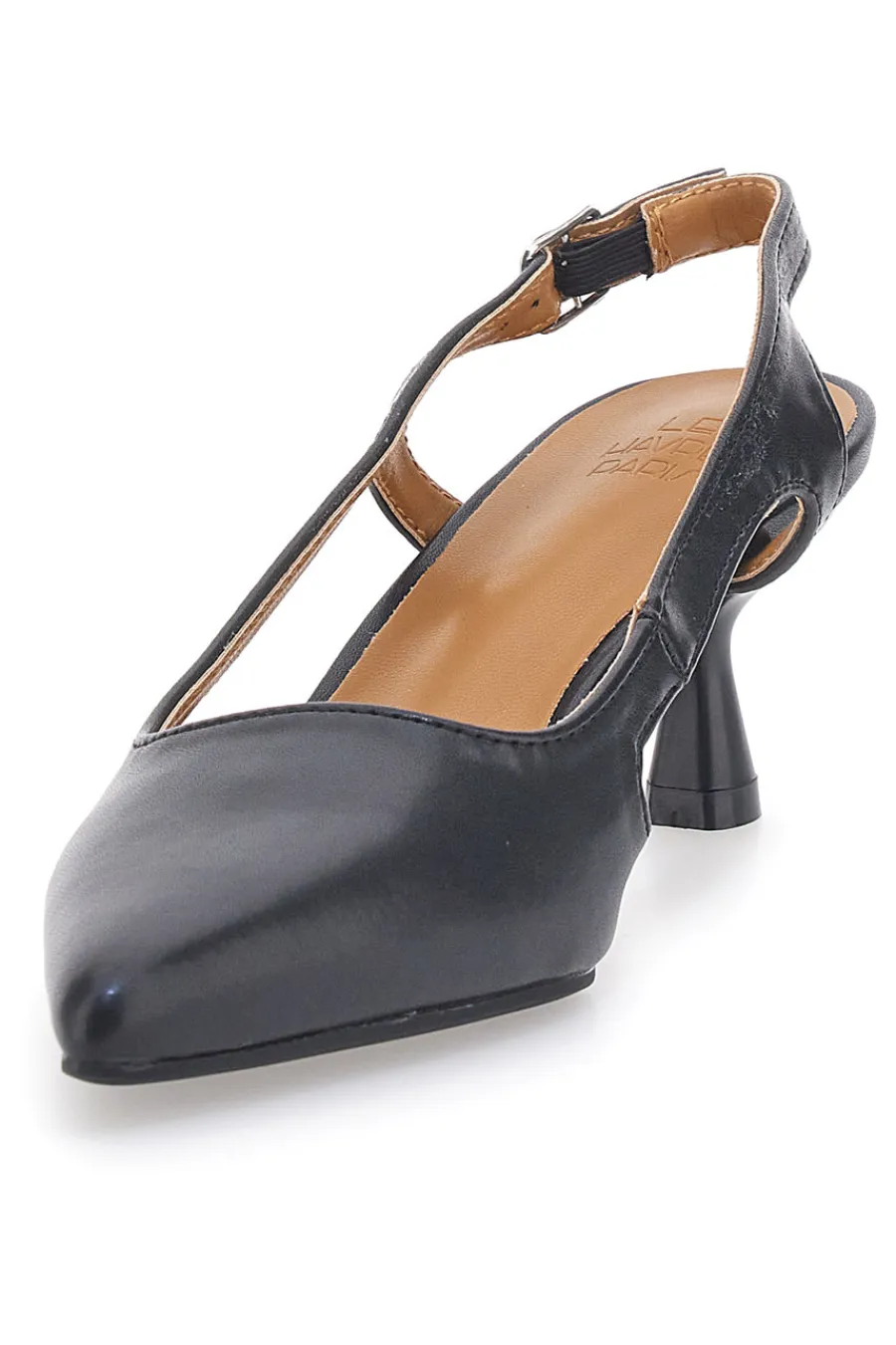 LE HAVRE PARIS Décolleté slingback neri a punta con tacco AP25S10E NERO Clearance