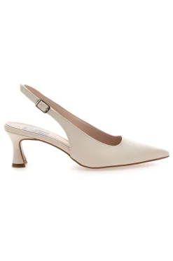 PITTARELLO LOVE Décolleté Slingback Panna a Punta Made in Italy 503 CREME Discount